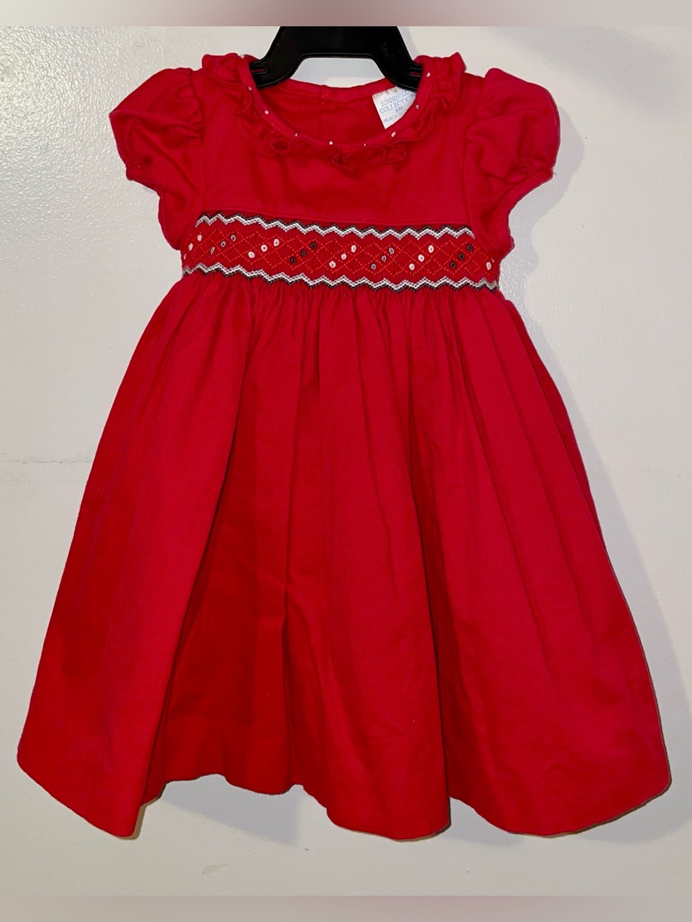 Edgehill Collection Red Smocked Dress